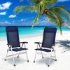 imageGiantex Set of 4 Patio Chairs Folding Outdoor Chairs High Back Recliner with Headrest and Armrests 7 Levels Adjustable Camping Chairs Safe Lock Lawn Chairs Porch Balcony Furniture BlueBlue