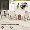 imageGiantex Set of 4 Patio Folding dining chairs for Camping Beach Backyard Deck Portable wArmrest and Metal Frame 4Pack BrownBeige