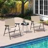 imageGiantex Set of 4 Patio Folding dining chairs for Camping Beach Backyard Deck Portable wArmrest and Metal Frame 4Pack BrownBeige