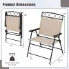 imageGiantex Set of 4 Patio Folding dining chairs for Camping Beach Backyard Deck Portable wArmrest and Metal Frame 4Pack BrownBeige