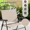 imageGiantex Set of 4 Patio Folding dining chairs for Camping Beach Backyard Deck Portable wArmrest and Metal Frame 4Pack BrownBeige