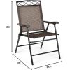 imageGiantex Set of 4 Patio Folding dining chairs for Camping Beach Backyard Deck Portable wArmrest and Metal Frame 4Pack BrownBrown