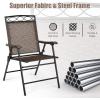 imageGiantex Set of 4 Patio Folding dining chairs for Camping Beach Backyard Deck Portable wArmrest and Metal Frame 4Pack BrownBrown