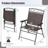 imageGiantex Set of 4 Patio Folding dining chairs for Camping Beach Backyard Deck Portable wArmrest and Metal Frame 4Pack BrownDark Brown