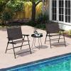 imageGiantex Set of 4 Patio Folding dining chairs for Camping Beach Backyard Deck Portable wArmrest and Metal Frame 4Pack BrownDark Brown