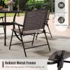imageGiantex Set of 4 Patio Folding dining chairs for Camping Beach Backyard Deck Portable wArmrest and Metal Frame 4Pack BrownDark Brown