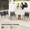 imageGiantex Set of 4 Patio Folding dining chairs for Camping Beach Backyard Deck Portable wArmrest and Metal Frame 4Pack BrownDark Brown