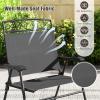 imageGiantex Set of 4 Patio Folding dining chairs for Camping Beach Backyard Deck Portable wArmrest and Metal Frame 4Pack BrownGrey