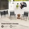 imageGiantex Set of 4 Patio Folding dining chairs for Camping Beach Backyard Deck Portable wArmrest and Metal Frame 4Pack BrownGrey