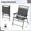 imageGiantex Set of 4 Patio Folding dining chairs for Camping Beach Backyard Deck Portable wArmrest and Metal Frame 4Pack BrownGrey