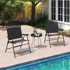 imageGiantex Set of 4 Patio Folding dining chairs for Camping Beach Backyard Deck Portable wArmrest and Metal Frame 4Pack BrownGrey