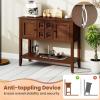 imageGiantex Sideboard Buffet Cabinet with Storage 42 Wood Credenza Accent Coffee Bar Cabinet with Open Shelf 2 Drawers ampamp 2 Doors Buffet Table for Entryway Kitchen Living Room Hallway WhiteBrown