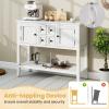 imageGiantex Sideboard Buffet Cabinet with Storage 42 Wood Credenza Accent Coffee Bar Cabinet with Open Shelf 2 Drawers ampamp 2 Doors Buffet Table for Entryway Kitchen Living Room Hallway WhiteWhite