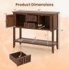imageGiantex Sideboard Buffet Cabinet with Storage 42 Wood Credenza Accent Coffee Bar Cabinet with Open Shelf 2 Drawers ampamp 2 Doors Buffet Table for Entryway Kitchen Living Room Hallway WhiteBrown
