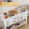 imageGiantex Sideboard Buffet Cabinet with Storage 42 Wood Credenza Accent Coffee Bar Cabinet with Open Shelf 2 Drawers ampamp 2 Doors Buffet Table for Entryway Kitchen Living Room Hallway WhiteWhite