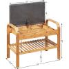 imageGiantex Small Entryway Bench with Storage 2Tier Bamboo Shoe Rack Bench with Flip Top Storage Space and Padded Cushion Shoe Organizer for Entryway Living Room Hallway BedroomNaturalNatural