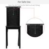 imageGiantex Standing Jewelry Cabinet Armoire with Top Flip Mirror Jewelry Storage Organizer with 2 Side Doors for Necklaces Jewelry Armoire Box Chest for Women Girls WalnutBlack
