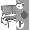 imageGiantex Swing Glider Chair 48 Inch with Spacious Space 2 People Lounge Cozy Patio Bench Outdoor ampamp Indoor for Patio Backyard Poolside Lawn Steel Rocking Garden Loveseat BrownGrey