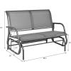 imageGiantex Swing Glider Chair 48 Inch with Spacious Space 2 People Lounge Cozy Patio Bench Outdoor ampamp Indoor for Patio Backyard Poolside Lawn Steel Rocking Garden Loveseat BrownGrey