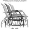 imageGiantex Swing Glider Chair 48 Inch with Spacious Space 2 People Lounge Cozy Patio Bench Outdoor ampamp Indoor for Patio Backyard Poolside Lawn Steel Rocking Garden Loveseat BrownGrey