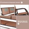 imageGiantex Swing Glider Chair 48 Inch with Spacious Space 2 People Lounge Cozy Patio Bench Outdoor ampamp Indoor for Patio Backyard Poolside Lawn Steel Rocking Garden Loveseat BrownBrown