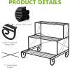 imageGiantex Tiered Plant Stand Outdoor 3 Tier Metal Plant Stands for Multiple Plants w Curved Legs Garden Shelf Flower Pot Holder Storage Organizer Rack for Indoor Outdoor Garden Balcony Porch