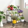 imageGiantex Tiered Plant Stand Outdoor 3 Tier Metal Plant Stands for Multiple Plants w Curved Legs Garden Shelf Flower Pot Holder Storage Organizer Rack for Indoor Outdoor Garden Balcony Porch