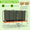 imageGiantex Trampoline 8 FT x 14 FT ASTM Certified Rectangular Trampoline with Enclosure Ladder DoubleSide Galvanized Steel Frame Max Load 440 Lbs Outdoor Recreational Trampolines for Kids AdultsOrange