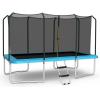 imageGiantex Trampoline 8 FT x 14 FT ASTM Certified Rectangular Trampoline with Enclosure Ladder DoubleSide Galvanized Steel Frame Max Load 440 Lbs Outdoor Recreational Trampolines for Kids AdultsBlue