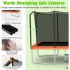 imageGiantex Trampoline 8 FT x 14 FT ASTM Certified Rectangular Trampoline with Enclosure Ladder DoubleSide Galvanized Steel Frame Max Load 440 Lbs Outdoor Recreational Trampolines for Kids AdultsOrange