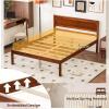 imageGiantex Twin Bed Frames with Headboard Solid Wood Platform Bed with Wood Slat Support Single Bed with 16quot Under Bed Storage Twin Bed Frames for Kids Adults Guests Easy Assembly WalnutFull