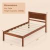 imageGiantex Twin Bed Frames with Headboard Solid Wood Platform Bed with Wood Slat Support Single Bed with 16quot Under Bed Storage Twin Bed Frames for Kids Adults Guests Easy Assembly WalnutTwin