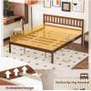 imageGiantex Twin Bed Frames with Headboard Solid Wood Platform Bed with Wood Slat Support Single Bed with 16quot Under Bed Storage Twin Bed Frames for Kids Adults Guests Easy Assembly WalnutQueen