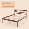 imageGiantex Twin Bed Frames with Headboard Solid Wood Platform Bed with Wood Slat Support Single Bed with 16quot Under Bed Storage Twin Bed Frames for Kids Adults Guests Easy Assembly WalnutFull