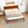 imageGiantex Twin Bed Frames with Headboard Solid Wood Platform Bed with Wood Slat Support Single Bed with 16quot Under Bed Storage Twin Bed Frames for Kids Adults Guests Easy Assembly WalnutQueen