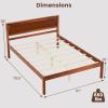 imageGiantex Twin Bed Frames with Headboard Solid Wood Platform Bed with Wood Slat Support Single Bed with 16quot Under Bed Storage Twin Bed Frames for Kids Adults Guests Easy Assembly WalnutFull
