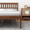 imageGiantex Twin Bed Frames with Headboard Solid Wood Platform Bed with Wood Slat Support Single Bed with 16quot Under Bed Storage Twin Bed Frames for Kids Adults Guests Easy Assembly WalnutFull