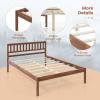 imageGiantex Twin Bed Frames with Headboard Solid Wood Platform Bed with Wood Slat Support Single Bed with 16quot Under Bed Storage Twin Bed Frames for Kids Adults Guests Easy Assembly WalnutFull