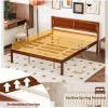 imageGiantex Twin Bed Frames with Headboard Solid Wood Platform Bed with Wood Slat Support Single Bed with 16quot Under Bed Storage Twin Bed Frames for Kids Adults Guests Easy Assembly WalnutQueen