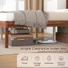 imageGiantex Twin Bed Frames with Headboard Solid Wood Platform Bed with Wood Slat Support Single Bed with 16quot Under Bed Storage Twin Bed Frames for Kids Adults Guests Easy Assembly WalnutQueen