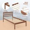 imageGiantex Twin Bed Frames with Headboard Solid Wood Platform Bed with Wood Slat Support Single Bed with 16quot Under Bed Storage Twin Bed Frames for Kids Adults Guests Easy Assembly WalnutTwin