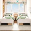 imageGiantex Twin Bed with 2 Storage Drawers Wood Platform Bed with Headboard ampamp Footboard Wooden Slats Support Mattress Foundation Twin Bed Frames for Kids Teens Adults No Box Spring Needed NaturalWhite