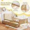 imageGiantex Twin Bed with 2 Storage Drawers Wood Platform Bed with Headboard ampamp Footboard Wooden Slats Support Mattress Foundation Twin Bed Frames for Kids Teens Adults No Box Spring Needed NaturalNatural