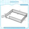 imageGiantex Twin Floor Bed with Door ampamp Fence Kids Wood Montessori Beds with Safety Guardrails Floor Bed Frame for Kids Boys Girls No Box Spring Needed Floor Bed Twin GreyGrey