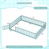 imageGiantex Twin Floor Bed with Door ampamp Fence Kids Wood Montessori Beds with Safety Guardrails Floor Bed Frame for Kids Boys Girls No Box Spring Needed Floor Bed Twin GreyIcy Aqua
