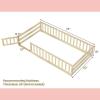 imageGiantex Twin Floor Bed with Fence for Kids Wooden Montessori Bed Frame with Lockable Door ampamp Guardrails Low Floor Beds for Kids Boys Girls No Box Spring Needed Without Wood Slats NaturalNatural