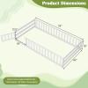 imageGiantex Twin Floor Bed with Fence for Kids Wooden Montessori Bed Frame with Lockable Door ampamp Guardrails Low Floor Beds for Kids Boys Girls No Box Spring Needed Without Wood Slats NaturalWhite