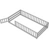 imageGiantex Twin Floor Bed with Fence for Kids Wooden Montessori Bed Frame with Lockable Door ampamp Guardrails Low Floor Beds for Kids Boys Girls No Box Spring Needed Without Wood Slats NaturalGrey