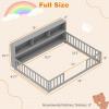 imageGiantex Twin Floor Bed with Fence for Kids Wooden Montessori Bed Frame with Lockable Door ampamp Guardrails Low Floor Beds for Kids Boys Girls No Box Spring Needed Without Wood Slats NaturalGrey