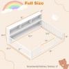 imageGiantex Twin Floor Bed with Fence for Kids Wooden Montessori Bed Frame with Lockable Door ampamp Guardrails Low Floor Beds for Kids Boys Girls No Box Spring Needed Without Wood Slats NaturalWhite